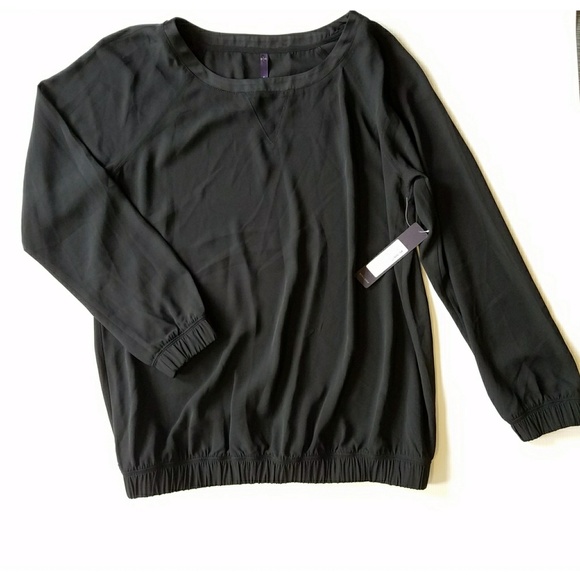 NYDJ Tops - Nwt NYDJ semi sheer sweatshirt cut blouse